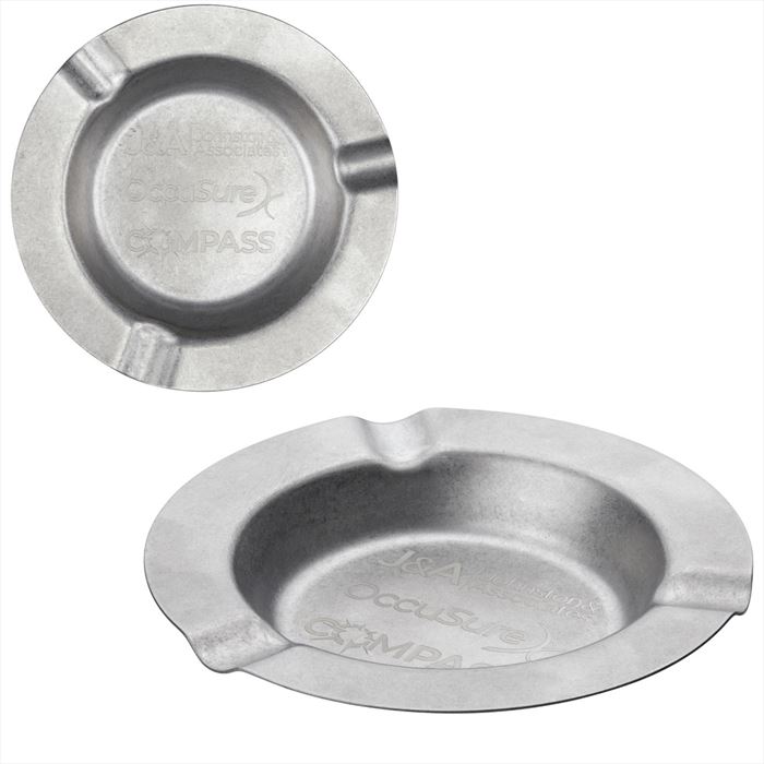 HST41234 Vintage Pewter Stainless Steel Ashtray With Custom Imprint